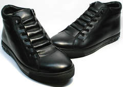 Стильные мужские ботинки на меху Ridge 6051 X-16Black