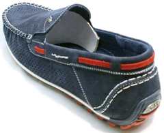 Летние туфли с перфорацией мокасины для мужчин Faber 142213-7 Navy Blue.