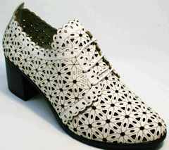 Летние босоножки туфли дерби женские Arella 426-33 White.