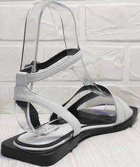 Женские кожаные сандали босоножки на квадратном каблуке Brocoli H1886-9165-S873 White.