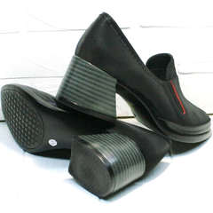 Весенние женские туфли из натуральной кожи 6 см каблук H&G BEM 167 10B-Black.
