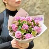 Photo of Fragrant bouquet of helleborus and hyacinths «Compliment of Spring»