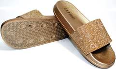 Красивые шлепки J.B.P. Shoes NU25 Gold.