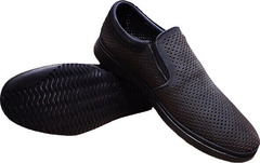 Стиль кэжуал мужские слипоны туфли на плоской подошве Forex 2961 Black Nubuk.
