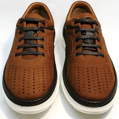 Кроссовки для повседневной ходьбы мужские Vitto Men Shoes 1830 Brown White