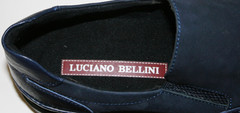 Мужские туфли лоферы броги. Luciano Bellini  Sport Blue