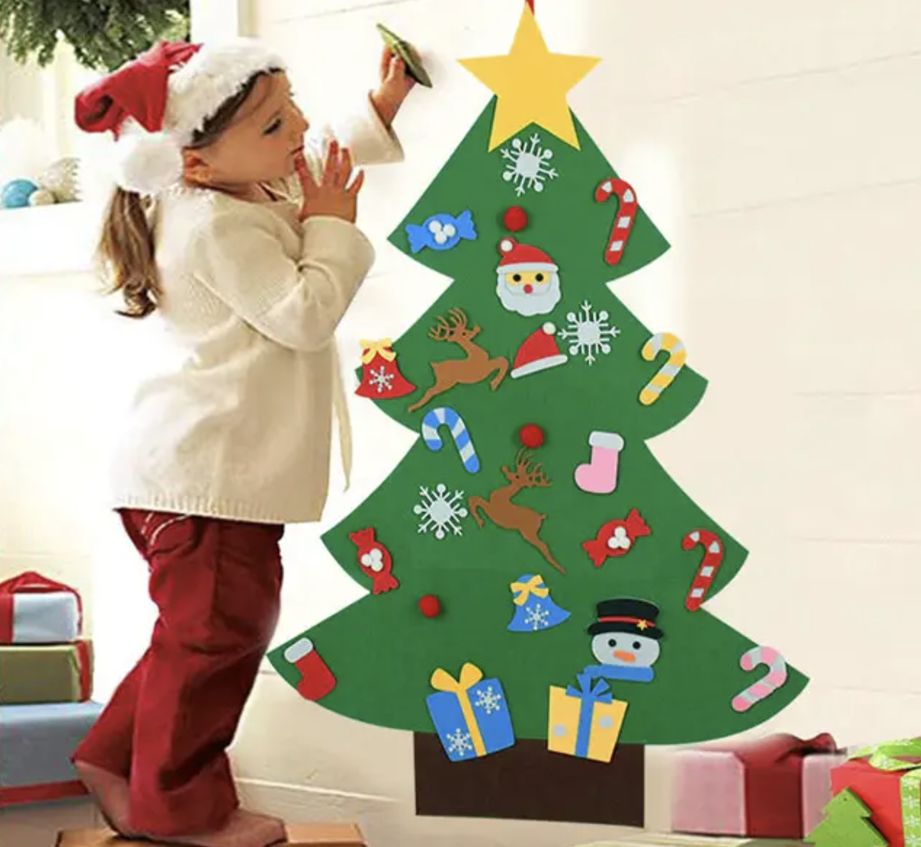 Новогодняя елка из фетра с игрушками и Дедом Морозом - купить по выгодной цене | демонтаж-самара.рф