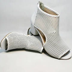 Летняя обувь ботинки ботильоны кожаные Magnolya 3503 56-3 SummerWhite