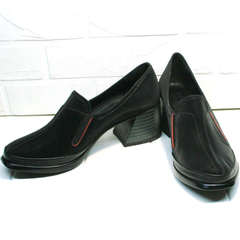 Удобные женские туфли на невысоком каблуке 6 см демисезонные H&G BEM 167 10B-Black.