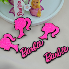 Патч-вирубка напис Barbie яскраво-рожевий на чорному