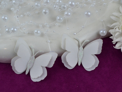 Двошарові Метелики з тканини вирізані білі №63