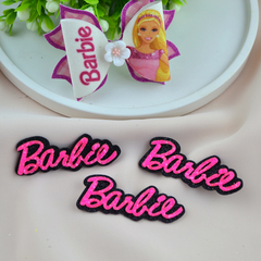 Патч-вирубка напис Barbie яскраво-рожевий на чорному