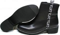 Ботинки полусапожки женские Jina 6845 Leather Black.