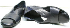 Стильные сандалии босоножки с закрытым передом мужские Luciano Bellini 76389 Blue.