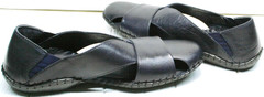 Модные сандалии босоножки синего цвета мужские Luciano Bellini 76389 Blue.