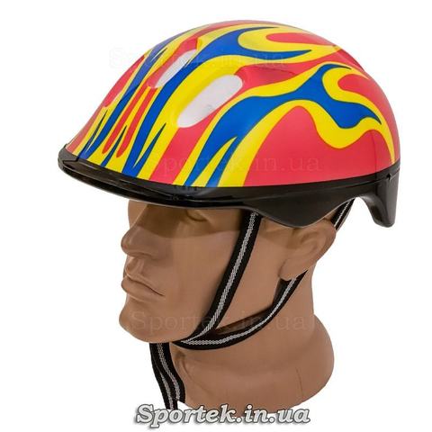 Велосипедний шолом для підлітків і дорослих, червоно-синьо-жовтий