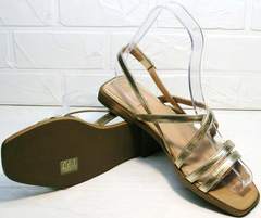 Купить женские сандали на плоской подошве Wollen M.20237D ZS Gold.