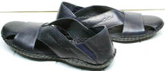 Кожаные мужские сандали с закрытой пяткой Luciano Bellini 76389 Blue.