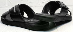 Кожаные мужские шлепки сандалии с открытой пяткой Brionis 155LB-7286 Leather Black.