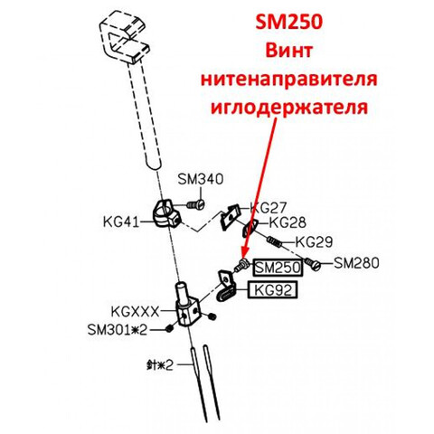 Гвинт нитконаправника голкотримача SM250 | Soliy.com.ua