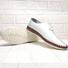 Модные слипоны туфли мужские смарт кэжуал летние Luciano Bellini 91724-S-304 All White.