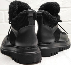 Демисезонные ботинки женские кожаные кроссовки Marani Magli 22-113-104 Black.