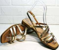 Стильные сандали босоножки женские купить Wollen M.20237D ZS Gold.