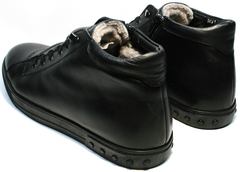 Мужские кожаные зимние ботинки кеды Ridge 6051 X-16Black