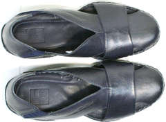 Стильные мужские мокасины сандали закрытые Luciano Bellini 76389 Blue.