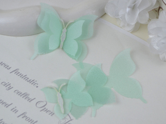 Заготовки для метеликів з блискучої органзи ніжна аква (на 2 метелика)