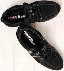Черные кожаные кроссовки мужские из натуральной кожи Pegada 150353-04 Snow Nero.