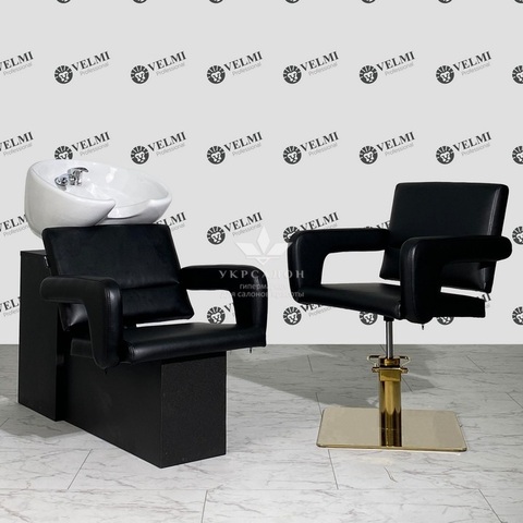 Комплект перукарських меблів Flamingo на квадраті gold