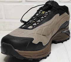 Бежевые кроссовки мужские весна Salomon XT-SLATE Advanced Beige Black.