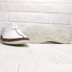 Мужские летние слипоны туфли на плоской подошве кэжуал Luciano Bellini 91724-S-304 All White.