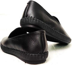 Черные туфли слипоны мужские кожаные смарт кэжуал Broni M36-01 Black.