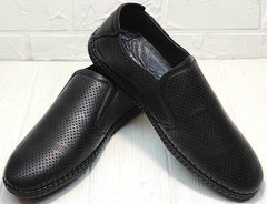 Модные слипоны туфли мужские летние смарт кэжуал для мужчин Ridge Z-291-80 All Black.
