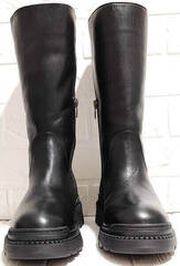 Теплые полусапожки ботинки без шнурков женские Evromoda 020-927-001 Black.