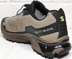 Трекинговые кроссовки мужские осень весна Salomon XT-SLATE Advanced Beige Black.