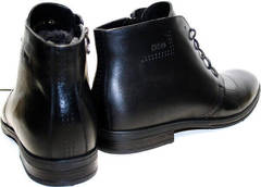 Кожаные мужские ботинки зимние Ikoc 3640-1 Black Leather.