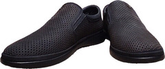 Кэжуал стиль модные туфли слипоны мужские кожаные Forex 2961 Black Nubuk.