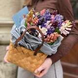 Photo of Basket with hyacinths «Fragrant Spring»