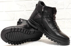 Зимние ботинки мужские кроссовки на толстой подошве Komcero 1K0531-3506 Black.