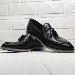 Черные туфли лоферы мужские Luciano Bellini 91178-E-212 Black.