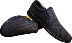 Красивые туфли слипоны мужские кожа casual Forex 2961 Black Nubuk.