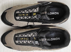 Осенние кроссовки мужские для ходьбы Salomon XT-SLATE Advanced Beige Black.