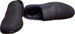 Черные слипоны туфли мужские нубук smart casual Forex 2961 Black Nubuk.