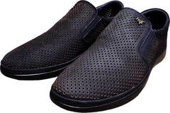 Модные слипоны туфли мужские кожаные смарт кэжуал Forex 2961 Black Nubuk.