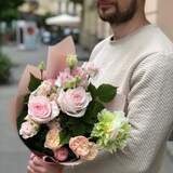 Photo of Delicate bouquet with fragrant peony roses «Fragile Olenka»