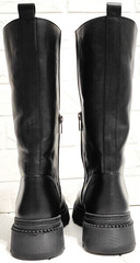 Зимние полусапожки женские кожаные ботинки Evromoda 020-927-001 Black.