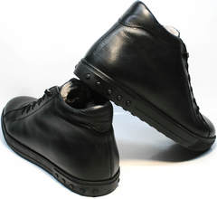 Стильные зимние ботинки мужские кожаные с мехом Ridge 6051 X-16Black